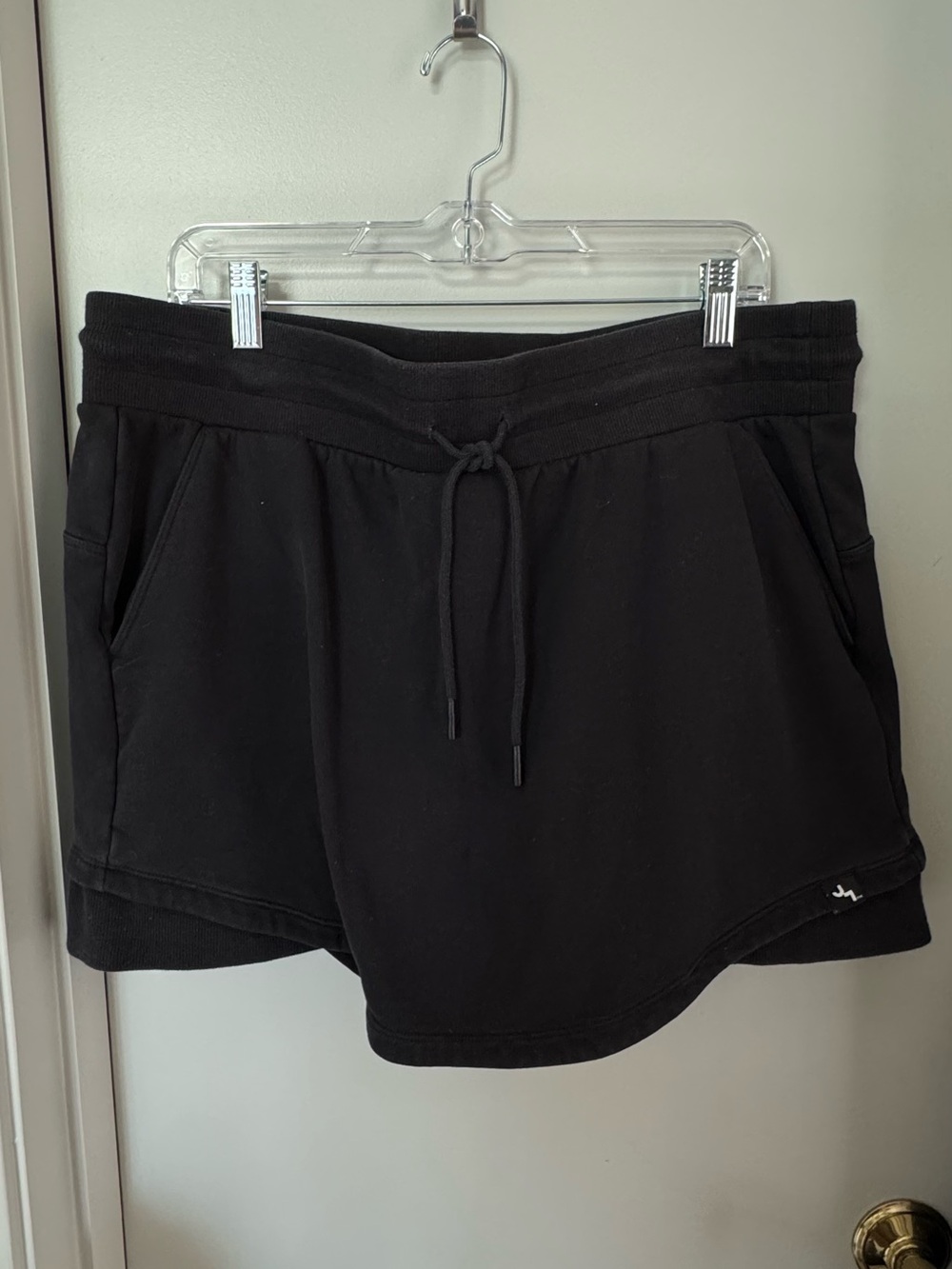 Joylab Black Sweat-Skort with Tie Front and Pockets